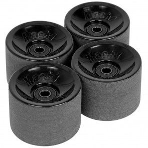 4x Mach1 Longboard Rollen 70x51mm 80A inkl. Mach1 Keramik Kugellager und Spacer in Schwarz